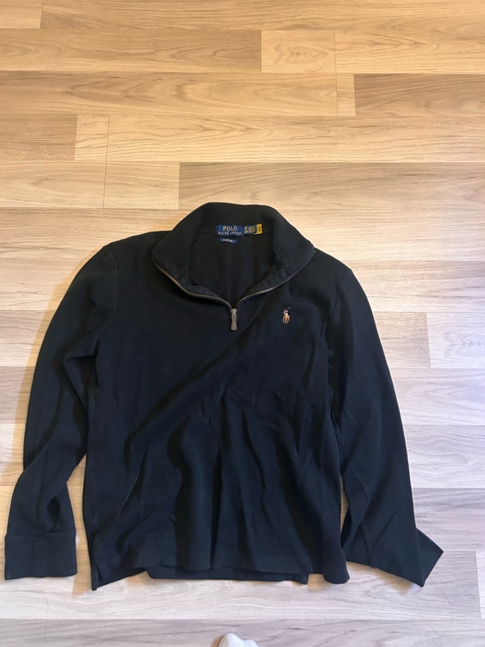 Ralph Lauren Black Women's Quarter-Zip Polo Top - Picture 2 of 3